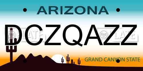 DCZQAZZ Arizona License Plate