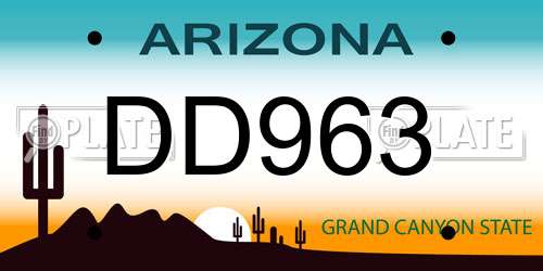 DD963 Arizona License Plate