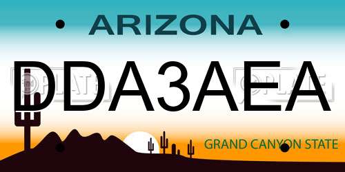 DDA3AEA Arizona License Plate