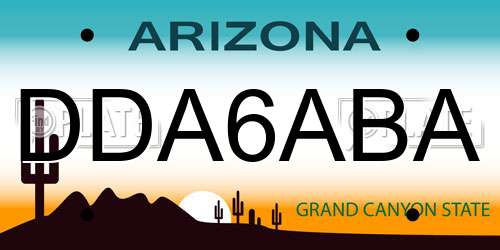 DDA6ABA Arizona License Plate