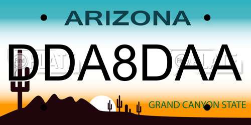 DDA8DAA Arizona License Plate