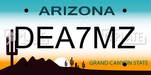 DEA7MZ Arizona License Plate