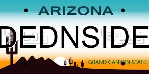 DEDNSIDE Arizona License Plate