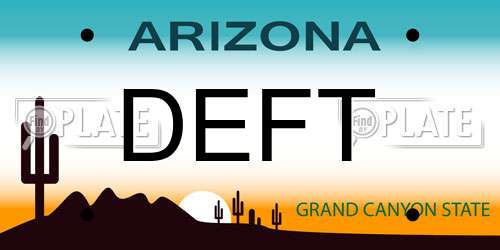 DEFT Arizona License Plate