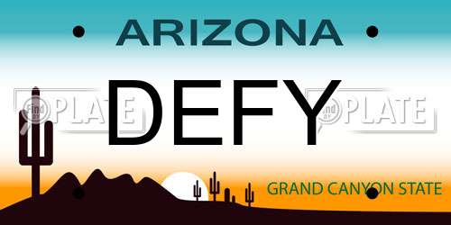 DEFY Arizona License Plate