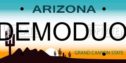 DEMODUO Arizona License Plate