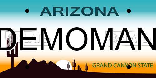 DEMOMAN Arizona License Plate
