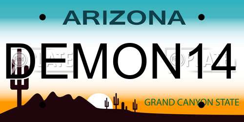 DEMON14 Arizona License Plate