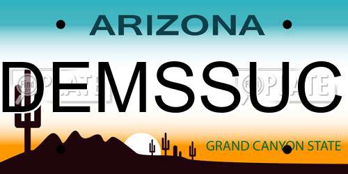 DEMSSUC Arizona License Plate