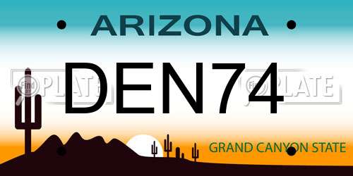DEN74 Arizona License Plate