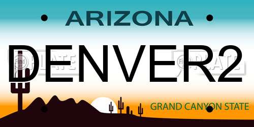 DENVER2 Arizona License Plate