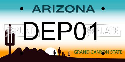 DEP01 Arizona License Plate