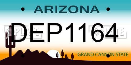 DEP1164 Arizona License Plate