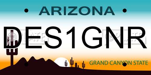 DES1GNR Arizona License Plate