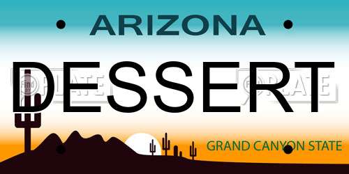 DESSERT Arizona License Plate