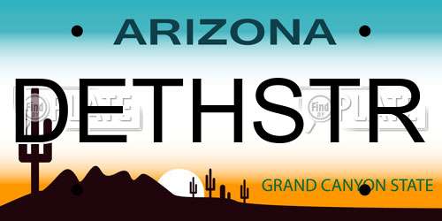 DETHSTR Arizona License Plate