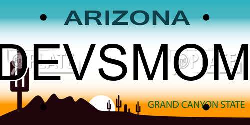 DEVSMOM Arizona License Plate