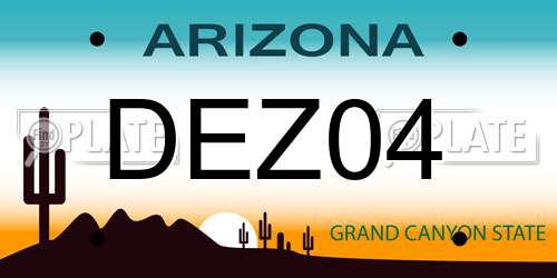 DEZ04 Arizona License Plate