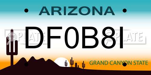 DF0B8I Arizona License Plate
