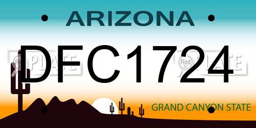 DFC1724 Arizona License Plate