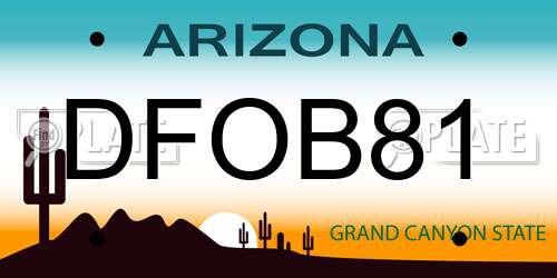 DFOB81 Arizona License Plate