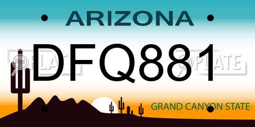 DFQ881 Arizona License Plate
