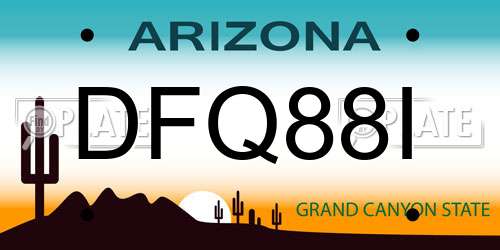 DFQ88I Arizona License Plate