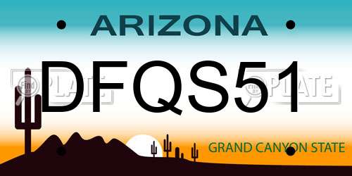 DFQS51 Arizona License Plate