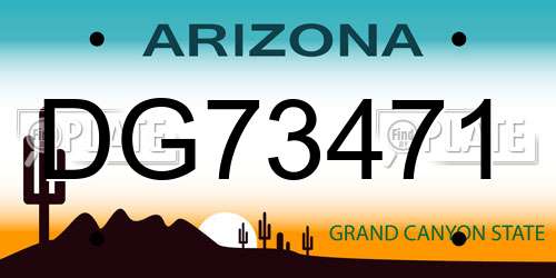 DG73471 Arizona License Plate