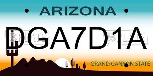 DGA7D1A Arizona License Plate
