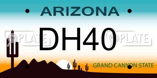DH40 Arizona License Plate