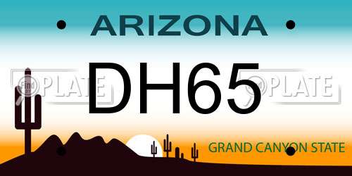 DH65 Arizona License Plate