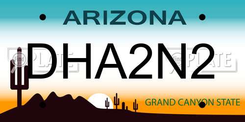 DHA2N2 Arizona License Plate