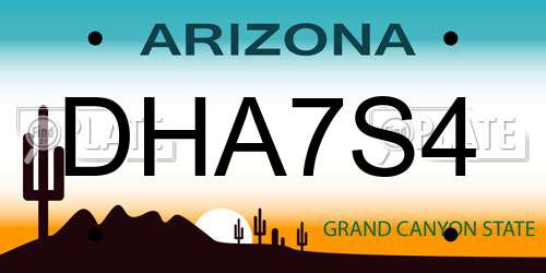 DHA7S4 Arizona License Plate