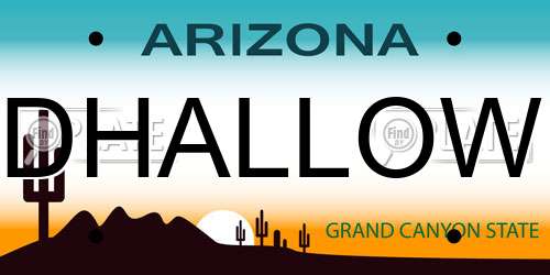 DHALLOW Arizona License Plate