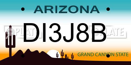 DI3J8B Arizona License Plate