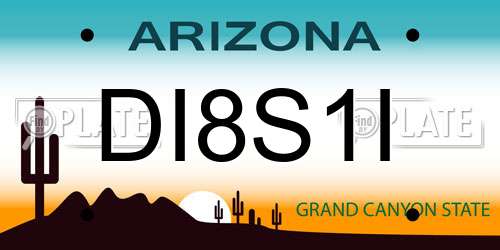 DI8S1I Arizona License Plate