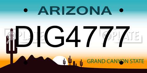 DIG4777 Arizona License Plate