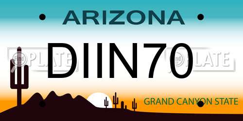 DIIN70 Arizona License Plate
