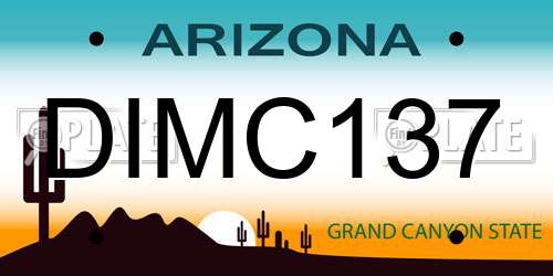 DIMC137 Arizona License Plate
