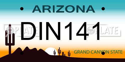 DIN141 Arizona License Plate