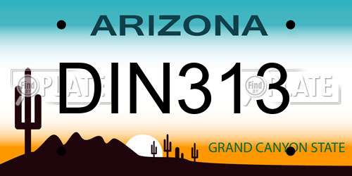 DIN313 Arizona License Plate