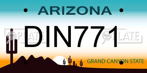 DIN771 Arizona License Plate