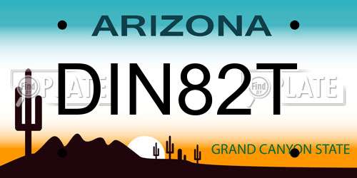 DIN82T Arizona License Plate