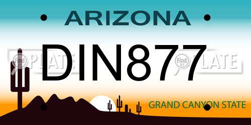 DIN877 Arizona License Plate