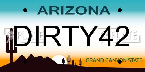 DIRTY42 Arizona License Plate