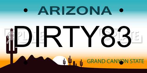 DIRTY83 Arizona License Plate