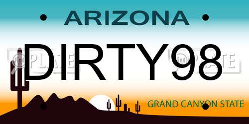DIRTY98 Arizona License Plate