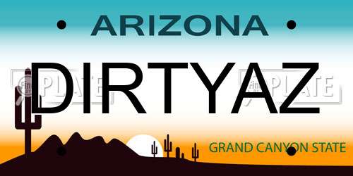 DIRTYAZ Arizona License Plate