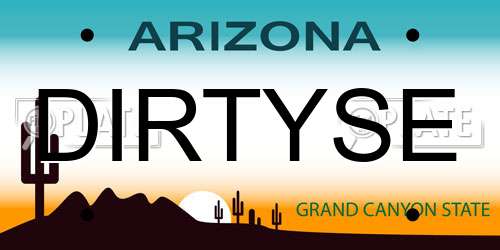 DIRTYSE Arizona License Plate